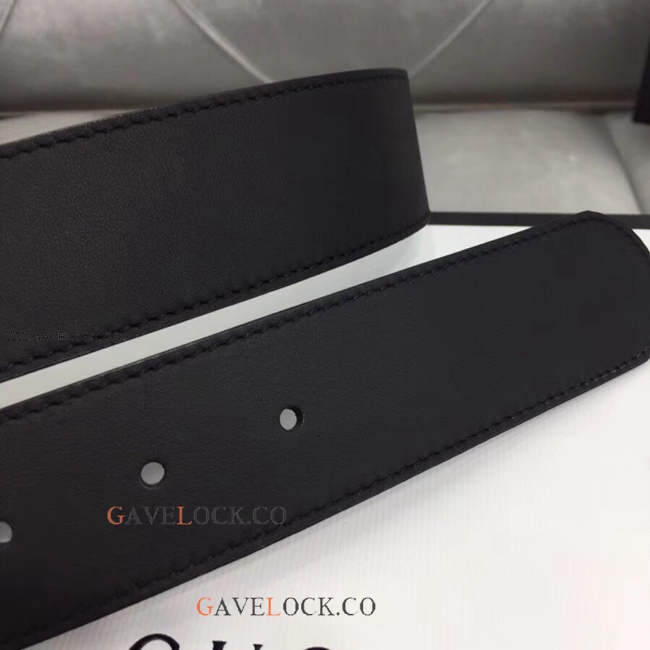 Gucci Men's Leather Belt Retro Gold GG Buckle Size 38mm
